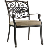 Hanover Outdoor Dining Set Hanover - Monaco 6-Piece Dining Set in Tan with Four Dining Chairs, a Cushioned Bench, and a 40" x 68" Tile-Top Table