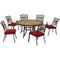Hanover Outdoor Dining Set Hanover Monaco 7-Piece Dining Set in Red with Six Dining Chairs and a 60-in. Tile-Top Table