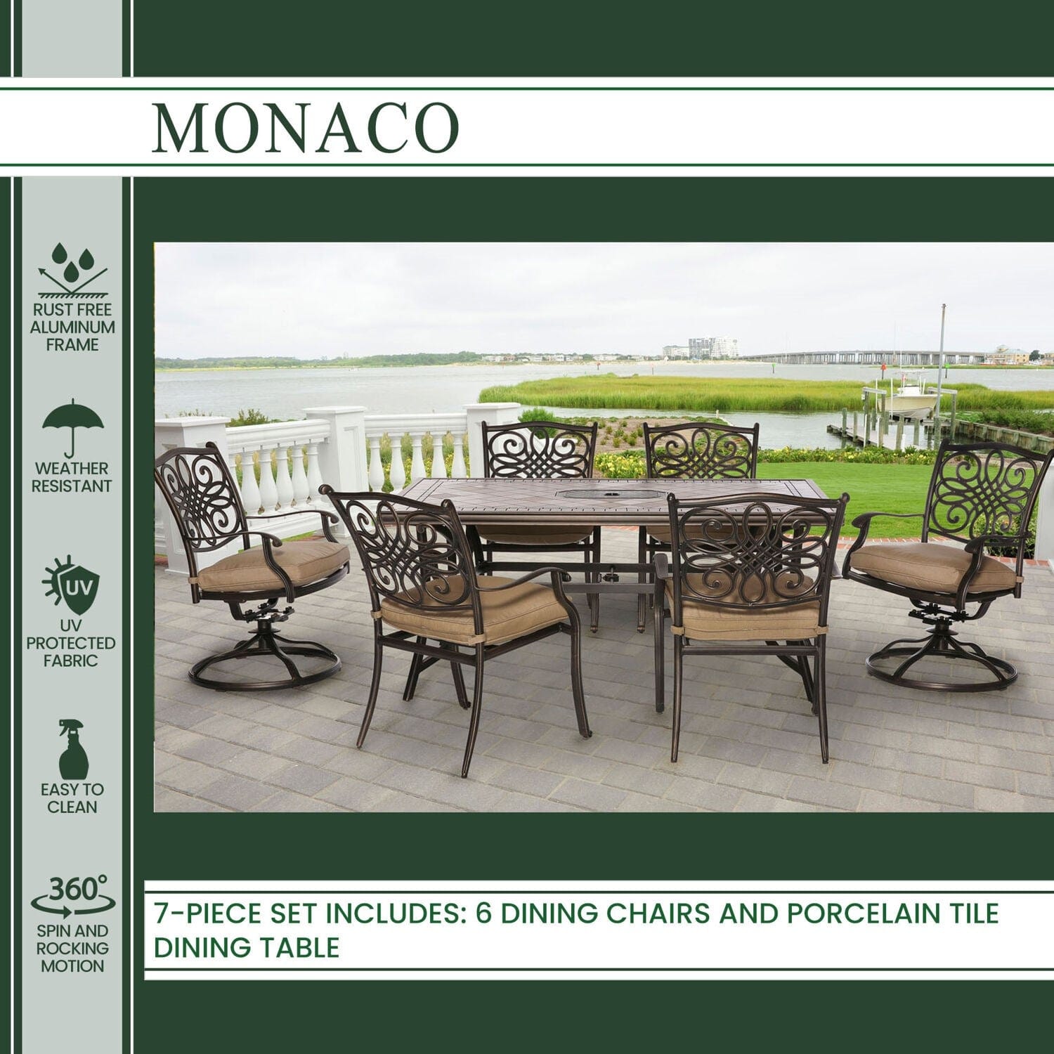 Hanover Outdoor Dining Set Hanover - Monaco 7-Piece Dining Set | MONDN7PCSW-2