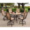 Hanover Outdoor Dining Set Hanover Monaco 7-Piece High-Dining Set with 6 Contoured Swivel Chairs and a 56 In. Tile-Top Table, MONDN7PCBR