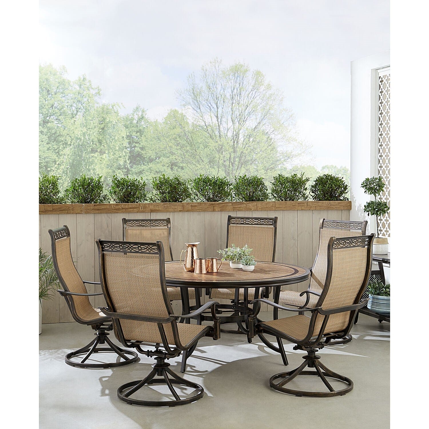 Hanover Monaco 7-Piece Aluminium Frame Outdoor Dining Set with