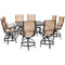 Hanover Outdoor Dining Set Hanover Monaco 9-Piece Counter-Height Outdoor Dining Set with 8 Sling Swivel Chairs and a 60-In. Square Glass-Top Table