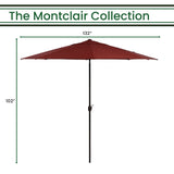 Hanover Outdoor Dining Set Hanover Montclair 132 Inch 11-Feet Market Outdoor Umbrella - Ocean Blue and Brown | MCLRUMB11-CHL
