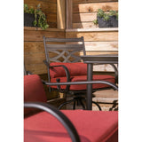 Hanover Outdoor Dining Set Hanover Montclair 5-Piece High-Dining Patio Set in Chili Red with 4 Swivel Chairs and a 33-In. Counter-Height Dining Table | MCLRDN5PCBR-CHL
