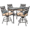 Hanover Outdoor Dining Set Hanover Montclair 5-Piece High-Dining Patio Set in Country Cork with 4 Swivel Chairs and a 33-In. Counter-Height Dining Table