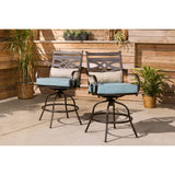 Hanover Outdoor Dining Set Hanover Montclair 5-Piece High-Dining Patio Set in Ocean Blue with 4 Swivel Chairs and a 33-In. Counter-Height Dining Table | MCLRDN5PCBR-BLU