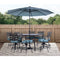 Hanover Outdoor Dining Set Hanover Montclair 9 piece High Dining: 8 Swivel Chairs, 60" High Table, Umbrella & Base - Ocean Blue/BrownMCLRDN9PCBRSW8-SU-B