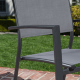 Hanover Outdoor Dining Set Hanover - Naples 11pc Dining Set: 10 Sling Back Chairs, 1 Aluminum Table | NAPLESDN11PC-GRY