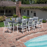 Hanover Outdoor Dining Set Hanover - Naples11pc: 10 Aluminum Sling Chairs, Aluminum Extension Table