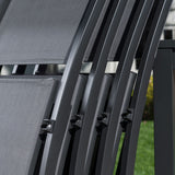 Hanover Outdoor Dining Set Hanover - Naples7pc: 6 Aluminum Sling Folding Chairs, 63x35" Aluminum Slat Table