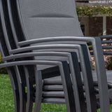 Hanover Outdoor Dining Set Hanover - Naples7pc: 6 High Back Padded Sling Chairs, Aluminum Extension Table