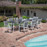 Hanover Outdoor Dining Set Hanover - Naples9pc: 8 Aluminum Sling Chairs, Aluminum Extension Table