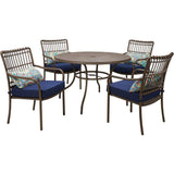 Hanover Outdoor Dining Set Hanover - Summerland5pc: 4 Dining Chairs and 48" Round Table - SUMDN5PC-NVY