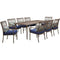 Hanover Outdoor Dining Set Hanover - Summerland9pc: 8 Dining Chairs and 82"x40" Rectangle Table - SUMDN9PC-NVY