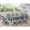 Hanover Outdoor Dining Set Hanover - Traditions 11-Piece Dining Set in Blue with Ten Swivel Rockers and an Extra-Long Dining Table - TRADDN11PCSW10-BLU