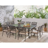 Hanover Outdoor Dining Set Hanover - Traditions 11-Piece Dining Set in Tan with Ten Stationary Dining Chairs and an Extra-Long Dining Table - TRADDN11PC