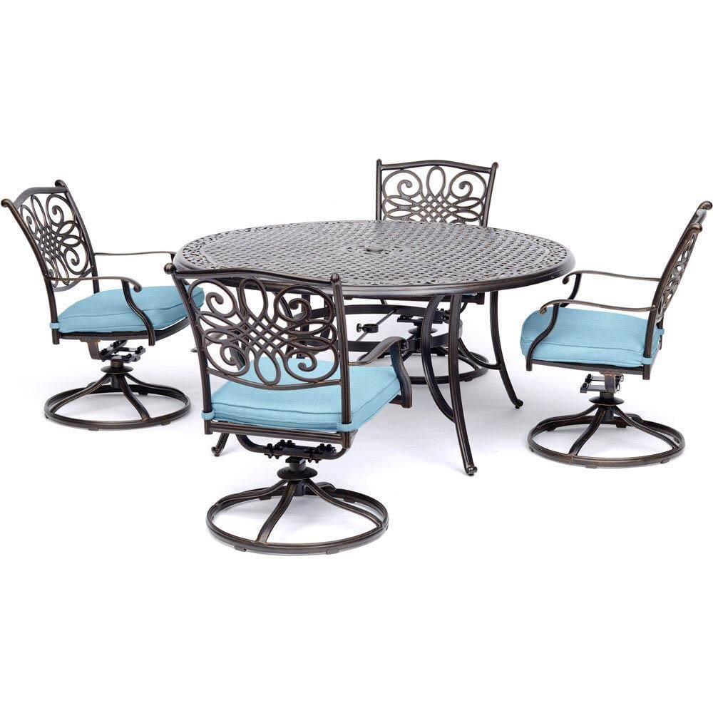 Hanover Outdoor Dining Set Hanover Traditions 5-Piece Dining Set with Four Swivel Rockers