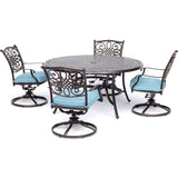 Hanover Outdoor Dining Set Hanover Traditions 5-Piece Dining Set with Four Swivel Rockers