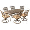Hanover Outdoor Dining Set Hanover - Traditions 7-Piece Dining Set with Six Swivel Dining Chairs and a Large 72 x 38 in. Dining Table - TRADITIONS7PCSW-6