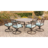 Hanover Outdoor Dining Set Hanover - Traditions 9-Piece Aluminium Frame Square Dining Set in Blue | TRAD9PCSWSQ8-BLU