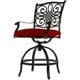 Hanover Outdoor Dining Set Hanover - Traditions 9-Piece  Aluminum Frame High-Dining Set in Red with 8 Swivel Chairs and a 60 In. Square Glass-Top Table | TRADDN9PCBRSQG-RED