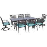 Hanover Outdoor Dining Set Hanover - Traditions 9-Piece Dining Set in Blue - TRAD9PCSW2-BLU