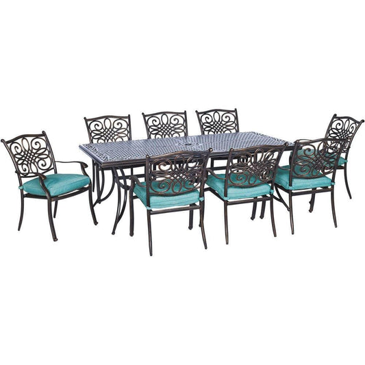 Hanover Outdoor Dining Set Hanover - Traditions 9-Piece Dining Set - TRADDN9PC-BLU
