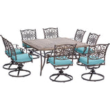 Hanover Outdoor Dining Set Hanover - Traditions 9-Piece Square Dining Set in Blue - TRAD9PCSWSQ8-BLU