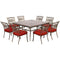 Hanover Outdoor Dining Set Hanover - Traditions 9-Piece Square Dining Set in Red - TRADDN9PCSQ-RED