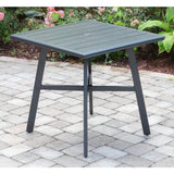 Hanover Outdoor Dining Table Hanover - Commercial Aluminum 30" Square Slat Top Table