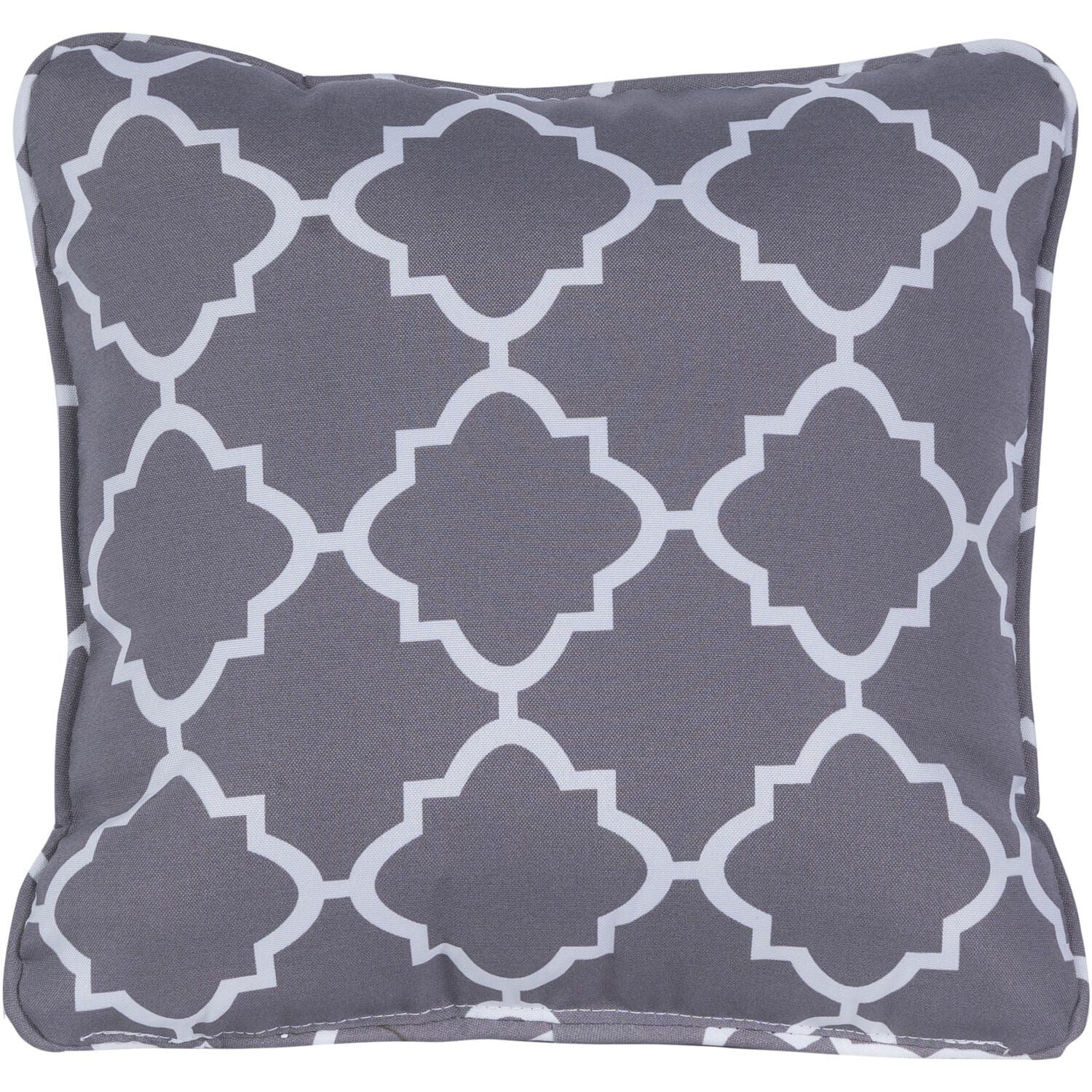 Hanover Outdoor Pillows Hanover - Toss Pillow Lattice Pattern - Grey/White | HANTPLATT-GRY