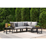 Hanover Outdoor Sectional Hanover - Murano 6pc Sectional: Right Corner, Left Corner, 2 Chairs, 2 Tables | MUR-6PC-SLV