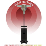 Hanover Patio Heater Hanover 7-Ft. 41,000 BTU Steel Umbrella Propane Patio Heater in Black, HAN004BLK