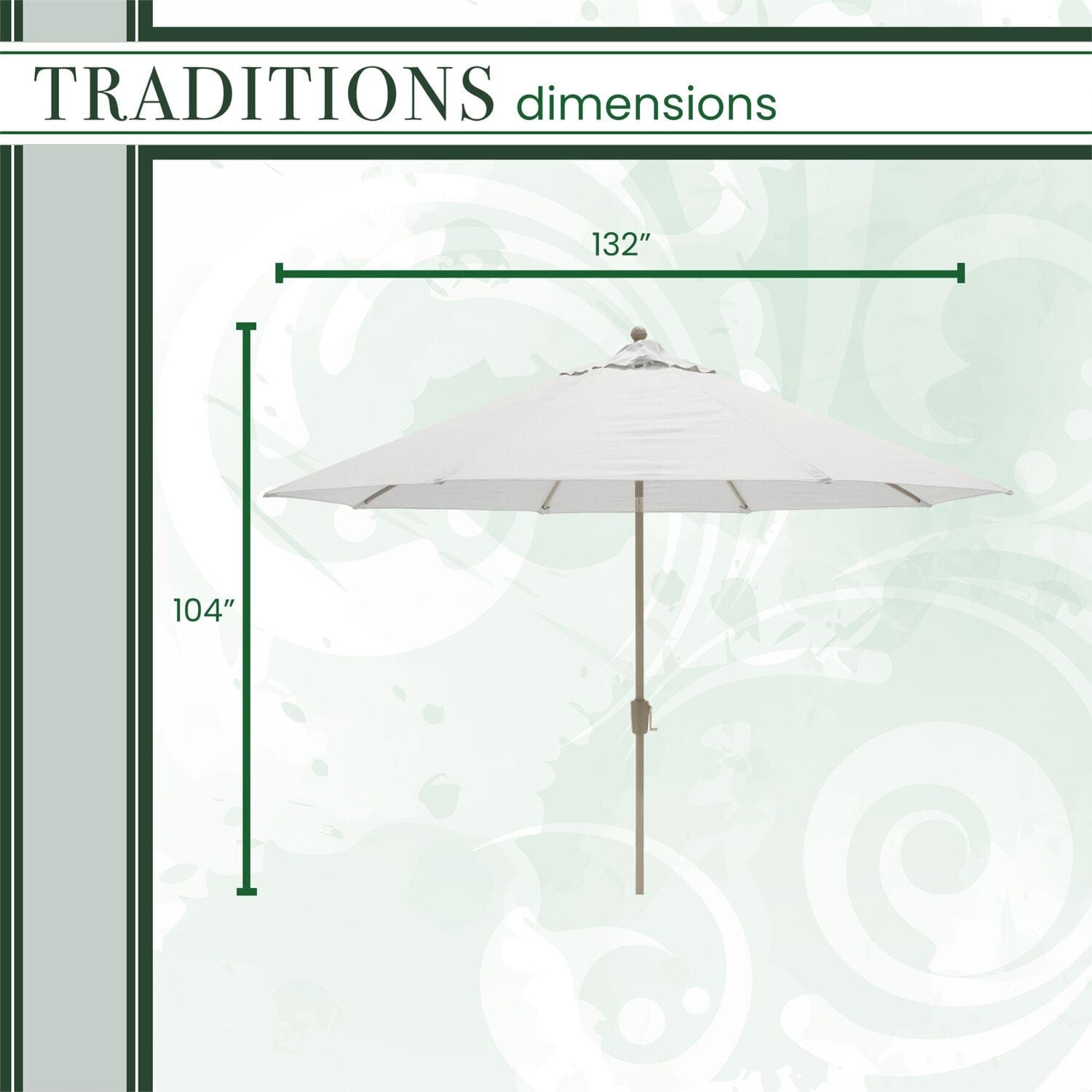Hanover Table Umbrellas Hanover - Traditions 11' Market Umbrella | Sand/Beige | TRADUMB-11-BE