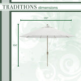 Hanover Table Umbrellas Hanover - Traditions 11' Market Umbrella | Sand/Beige | TRADUMB-11-BE