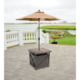 Hanover Umbrella Base Hanover Traditions Cast-top Side Table and Umbrella Stand