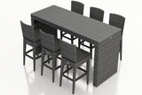 Harmonia Living Barstool and Table Sets Canvas Charcoal Harmonia Living - District 7 Piece Bar Set