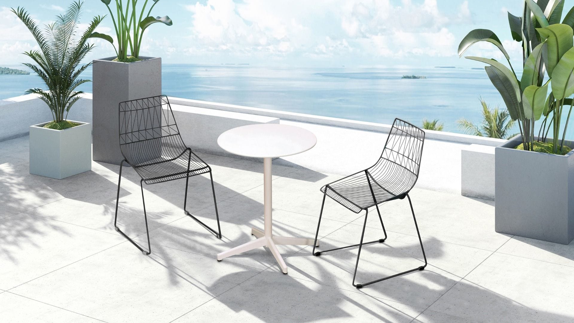 Harmonia Living Outdoor Bistro Set Harmonia Living - Ace 3 Piece Dining Set - Table and Two Dining Chairs | HL-ACE-3DS-BETMW