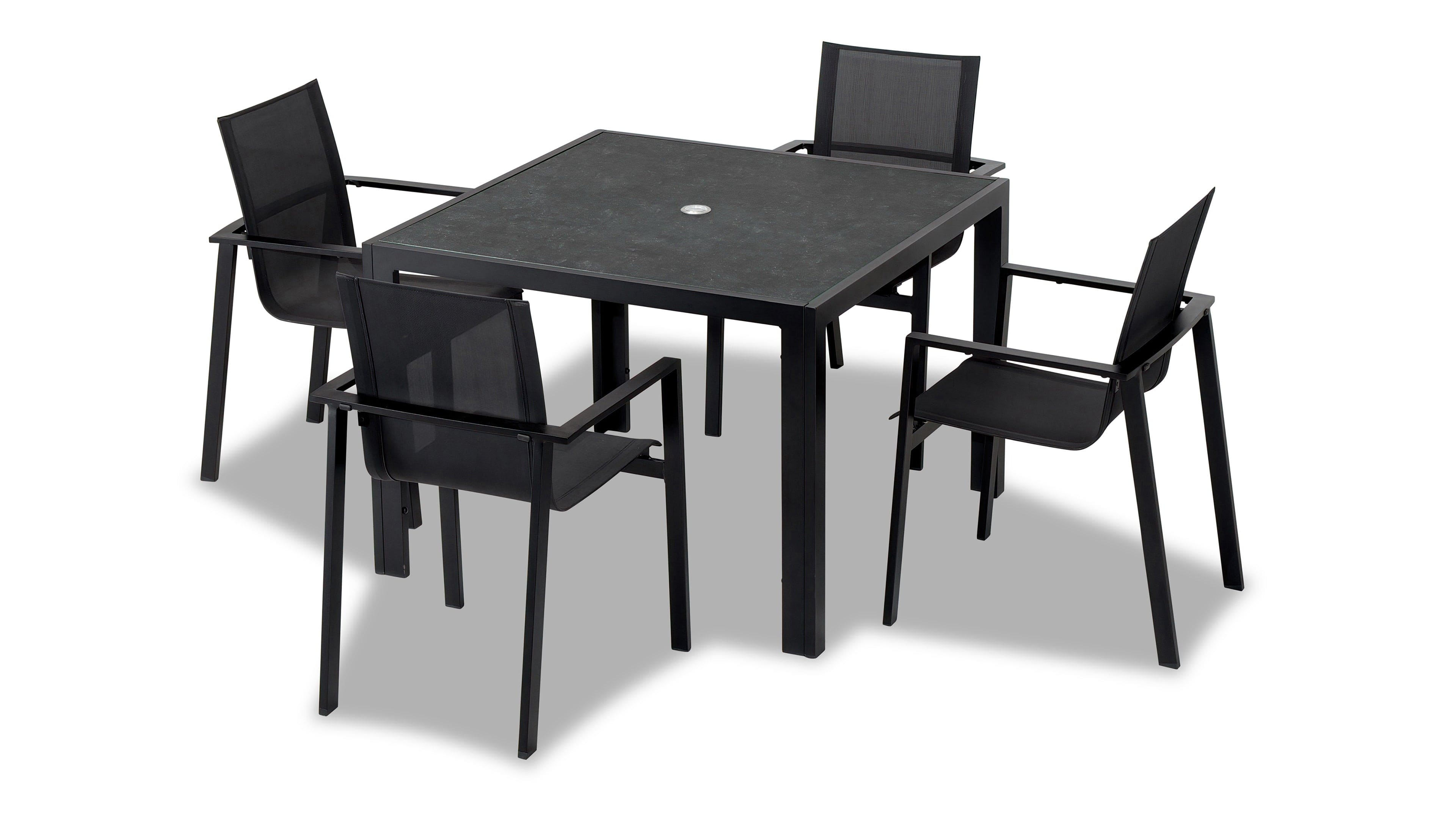 Harmonia Living Outdoor Dining Set Black/Black Harmonia Living - Lift 5 Piece Dining Set - Black/Black