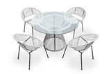 Harmonia Living Outdoor Dining Set Harmonia Living - Acapulco 5 Piece Dining Set - Table and Four Dining Chairs | HL-ACA-5DS