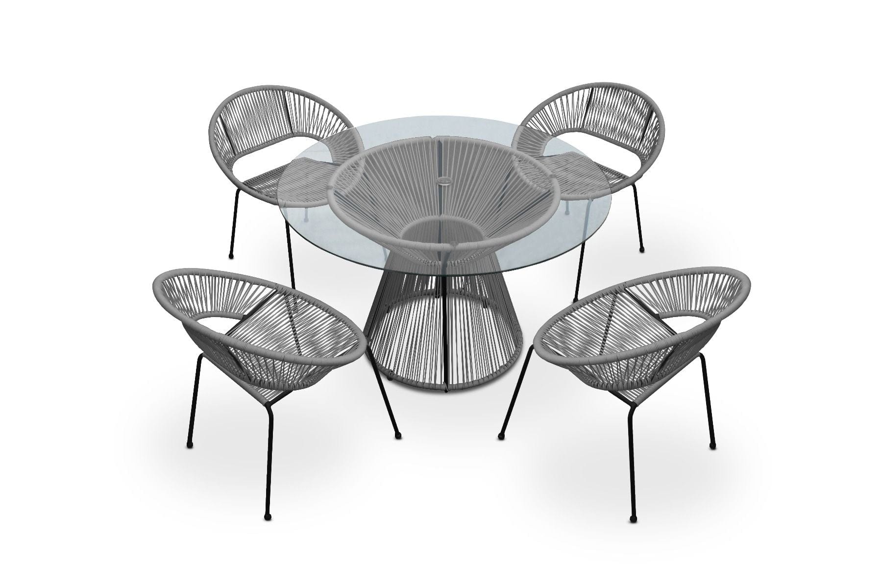 Harmonia Living Outdoor Dining Set Harmonia Living - Acapulco 5 Piece Dining Set - Table and Four Dining Chairs | HL-ACA-5DS