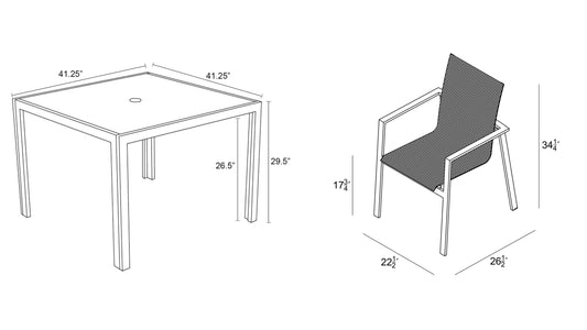 Harmonia Living Outdoor Dining Set Harmonia Living - Lift 5 Piece Dining Set - Black/Black