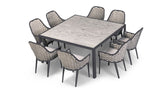 Harmonia Living Outdoor Dining Set Harmonia Living - Parlor 9 Piece Square Dining Set -Table and Eight Dining Arm Chairs | HL-PAR-BK-9SDS