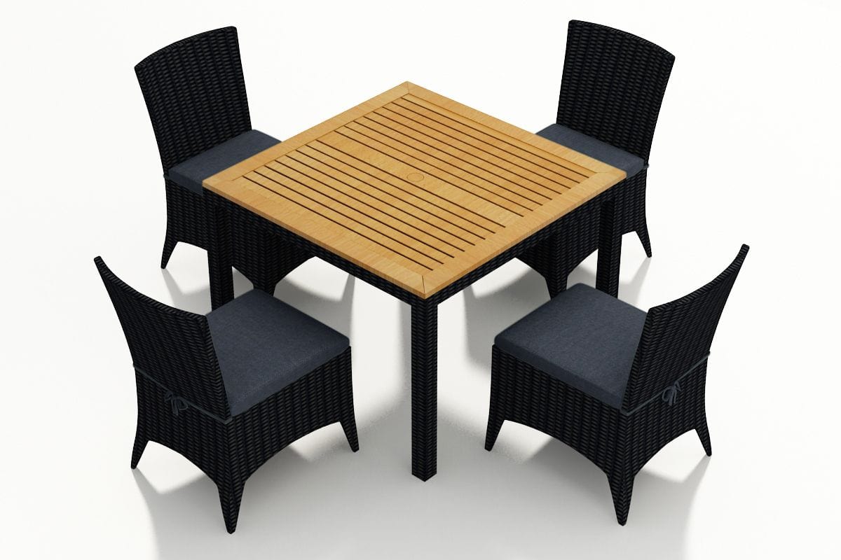 Harmonia Living Outdoor Dining Set Spectrum Indigo Harmonia Living - Arbor 5 Piece Square Dining Set- Table and Four Dining Side Chairs | HL-AR-CB-5DS