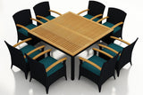 Harmonia Living Outdoor Dining Set Spectrum Peacock Harmonia Living - Arbor 7 Piece Dining Set- Table, Two Dining Arm Chairs, and Four Dining Side Chairs | HL-AR-CB-7DS
