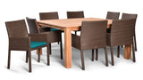 Harmonia Living Outdoor Dining Set Spectrum Peacock Harmonia Living - Arden Teak 9 Piece Square Dining Set- Table and Eight Dining Chairs | HL-ARD-TK-9SDS