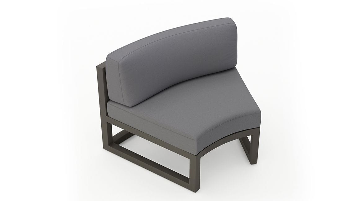 Harmonia Living Outdoor Furniture Canvas Charcoal Harmonia Living - Avion Curve Seat - Slate (pack of 2) | AVN-CRVS-SL