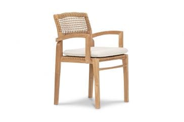 Harmonia Living Outdoor Furniture Canvas Natural Harmonia Living - Sands Dining Arm Chair | Fabric Sunbrella | HL-SNDS-SD-DAC
