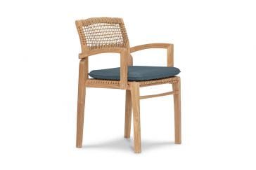Harmonia Living Outdoor Furniture Cast Lagoon Harmonia Living - Sands Dining Arm Chair | Fabric Sunbrella | HL-SNDS-SD-DAC