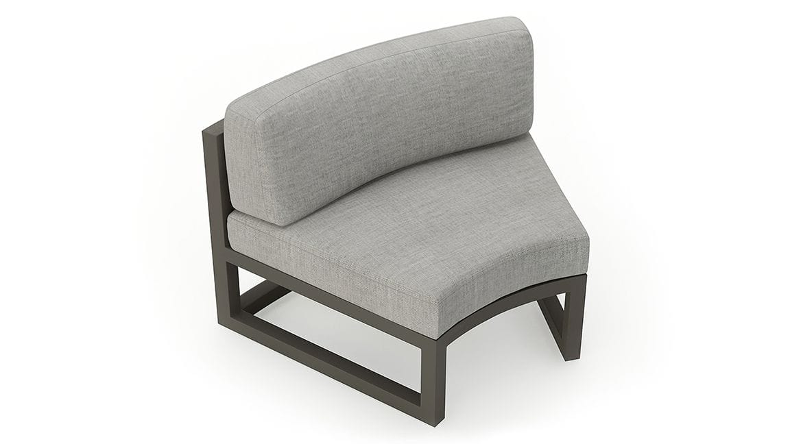 Harmonia Living Outdoor Furniture Cast Silver Harmonia Living - Avion Curve Seat - Slate (pack of 2) | AVN-CRVS-SL